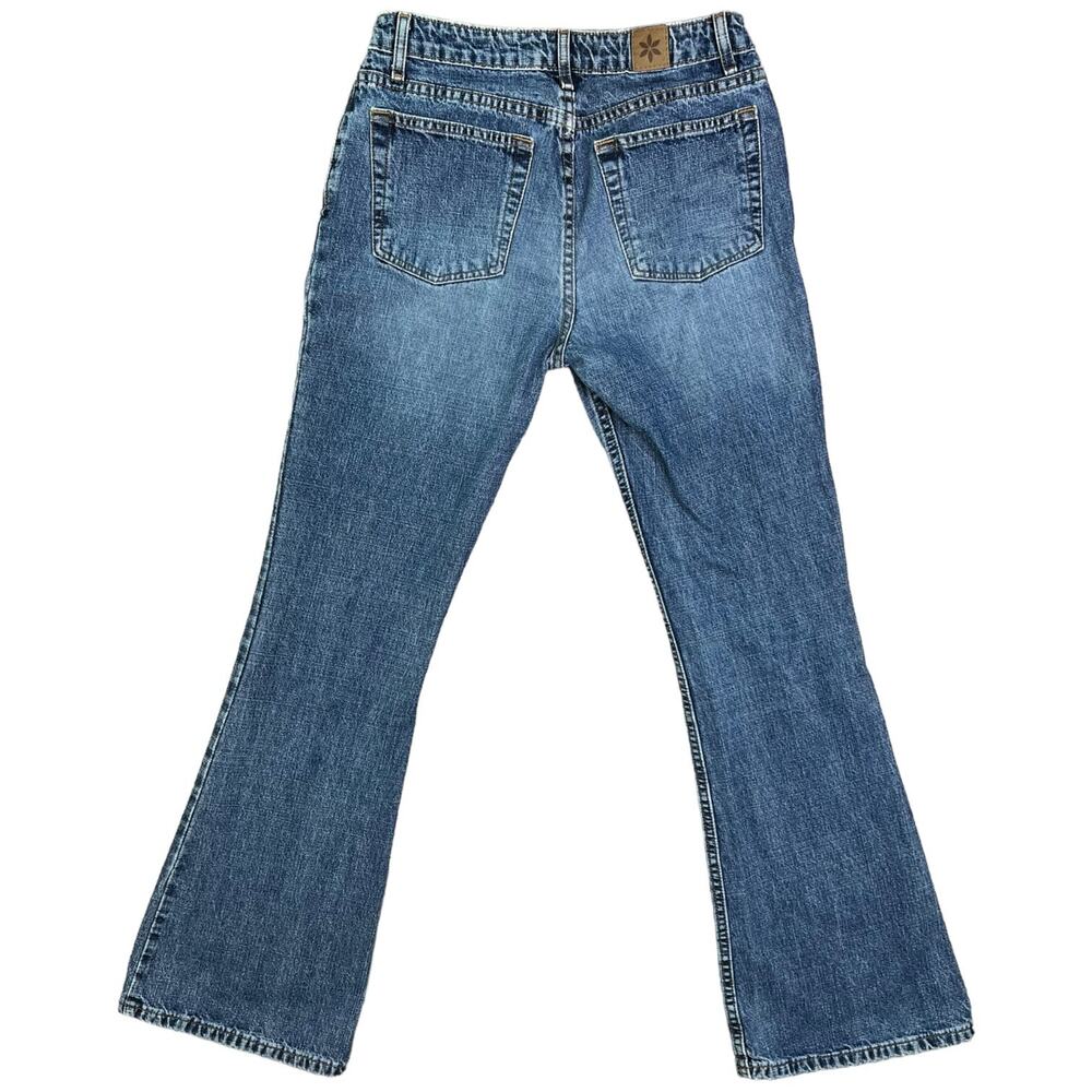 Vintage 90s Y2k Flare Mid Rise 100% Cotton Jeans Size 5 Tall So... - Picture 3 of 6